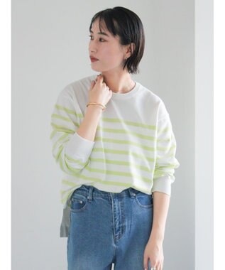 Te chichi ボーダーボックスシルエットプルオーバー グリーン