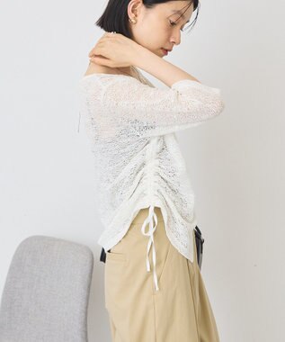 AMERICAN HOLIC レース5分袖カーディガン Off White