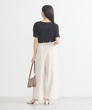 earth music&ecology フリルスリーブカットソー Black