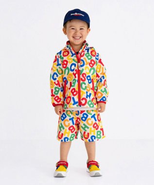 MIKI HOUSE HOT BISCUITS 【80-120cm】 ロゴ総柄 ウインドブレーカー マルチカラー