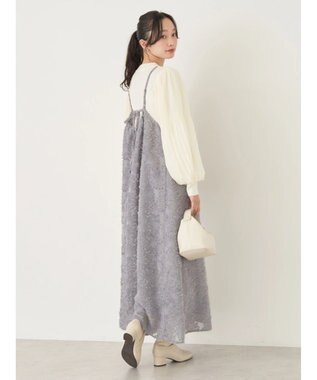 earth music&ecology フラワージャガードキャミワンピース Gray