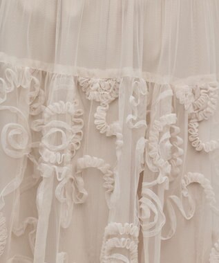 GRACE CONTINENTAL 刺繍チュールスカート キナリ