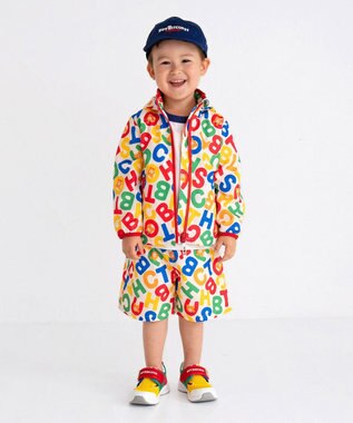 MIKI HOUSE HOT BISCUITS 【80-120cm】 ロゴ総柄 ウインドブレーカー マルチカラー