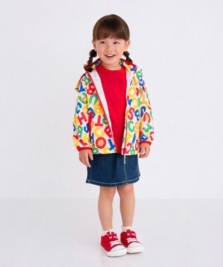 MIKI HOUSE HOT BISCUITS 【80-120cm】 ロゴ総柄 ウインドブレーカー マルチカラー