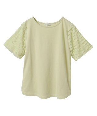 earth music&ecology フリルスリーブカットソー Yellow