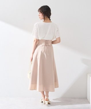 earth music&ecology フリルスリーブカットソー Ivory