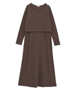 CRAFT STANDARD BOUTIQUE 2点セット/リブレイヤードワンピース Brown