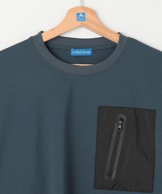 SHARE PARK MENS 【UVカット・吸水速乾・ストレッチ・軽量 】ＺＩＰポケットＴシャツ（L・XLサイズ） ネイビー系