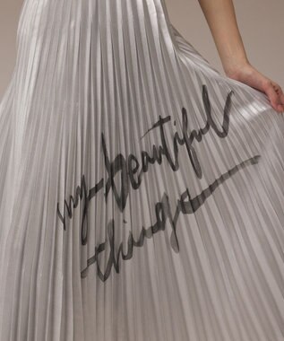 GRACE CONTINENTAL コラボロングプリーツスカート シルバー