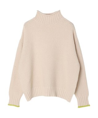 Green Parks 袖ラインカノコ編みニットプルオーバー Off White