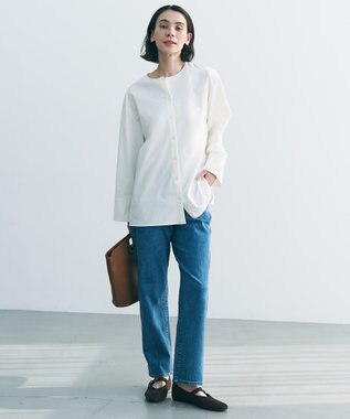 UNFILO 【WEB限定カラー】バックリボン イージーケアシャツ オフ