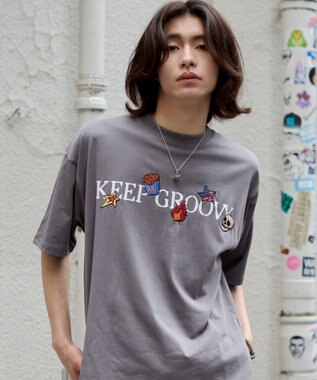 WEGO 【ユニセックス着用ITEM/機能T】接触冷感モチーフ刺繍グラフィックT（SS） スミクロ