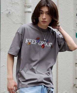 WEGO 【ユニセックス着用ITEM/機能T】接触冷感モチーフ刺繍グラフィックT（SS） スミクロ
