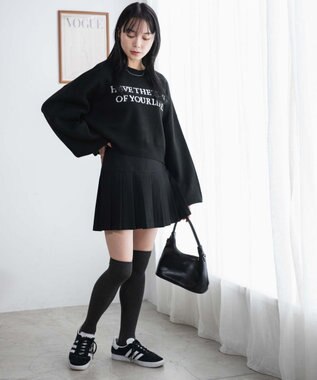 WEGO 【SCHOOL ITEM】プリーツスカパン ブラック