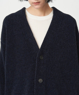 ATON WOOL MOLE | オーバーサイズカーディガン NAVY