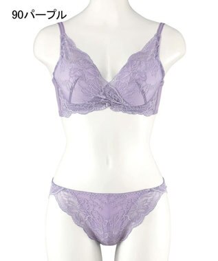 San-ai Resort（三愛水着楽園） 【フラワーレース】カシュクール脇高ブラセット 【northerly】 パープル