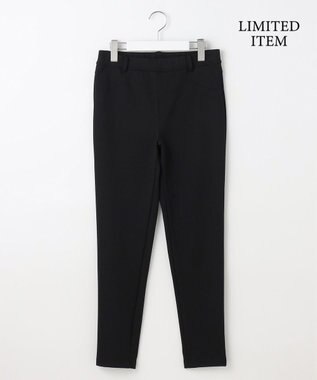 自由区 L 【WEB限定・17号サイズまで展開・洗える】コットンナイロンモクロディー レギンスパンツ ブラック