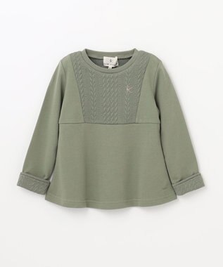 組曲 KIDS 【110-140cm】ホイップキルト トレーナー カーキ系