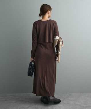 CRAFT STANDARD BOUTIQUE 2点セット/リブレイヤードワンピース Brown