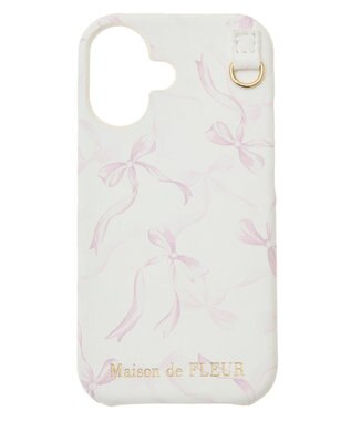 Maison de FLEUR リボンプリントアイフォン16ケース Pink