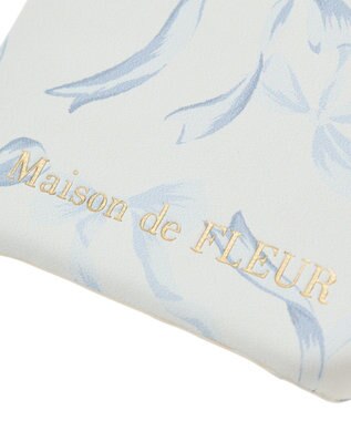 Maison de FLEUR リボンプリントアイフォン16ケース Grayish Blue