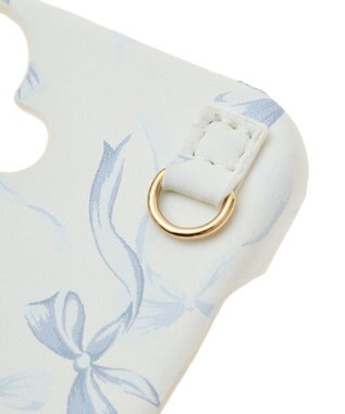 Maison de FLEUR リボンプリントアイフォン16ケース Grayish Blue