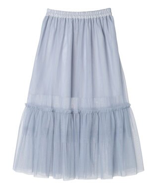 earth music&ecology ティアードチュールスカート Grayish Blue
