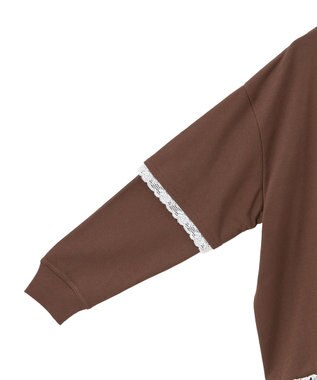 earth music&ecology レーススウェットプルオーバー Brown