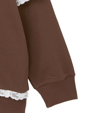 earth music&ecology レーススウェットプルオーバー Brown