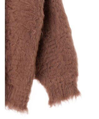 earth music&ecology 起毛リボンニットカーディガン Brown