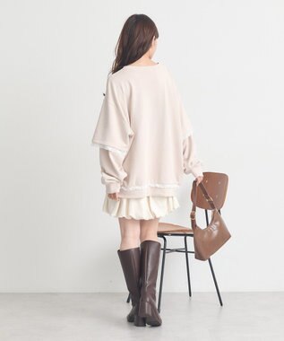 earth music&ecology レーススウェットプルオーバー Ecru