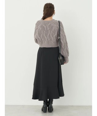 earth music&ecology ｍｉｘケーブルカーディガン Gray Beige