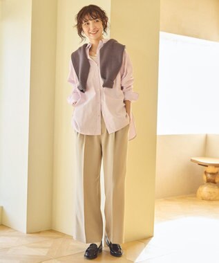 AMERICAN HOLIC イージーケアブロードシャツ Stripe Pink