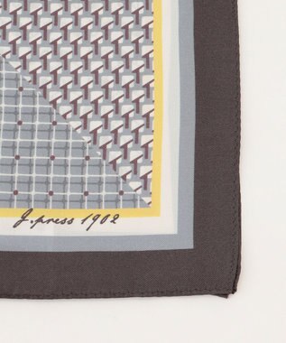 J.PRESS LADIES geometric スクエア スカーフ ブラウン系5