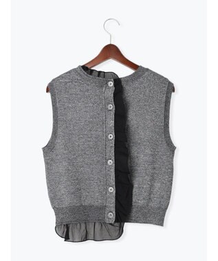 Te chichi シフォンフリルニットベスト グレー