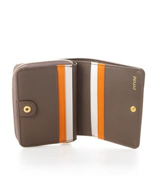 UNBILLION perche ジェムストーンチャームハーフラウンドウォレット オーク