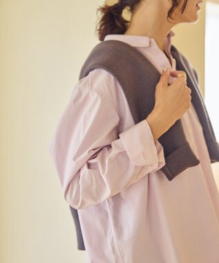 AMERICAN HOLIC イージーケアブロードシャツ Stripe Pink