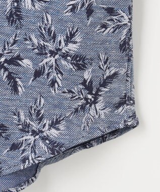 JOSEPH ABBOUD 【吸水速乾/ストレッチ/ノルマンディーリネン】リネンハニカム プリントジャージー シャツ サックスブルー系6