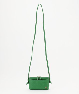 LA BAGAGERIE 【レザー×ステッチ】スクエアマルチポシェット グリーン