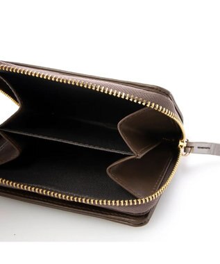 UNBILLION perche ジェムストーンチャームハーフラウンドウォレット オーク