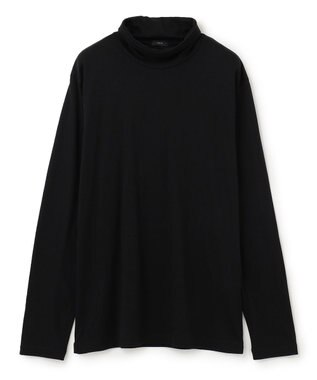 JOSEPH HOMME コットンモダールジャージー　タートルネックカットソー ブラック系