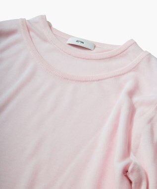 ATON TENCEL SILK CIRCULER RIB | クルー＆クルーレイヤード PINK