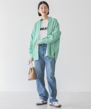 AMERICAN HOLIC イージーケアブロードシャツ Stripe Green