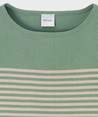 Paul Smith リブ ボーダー ニット グリーン