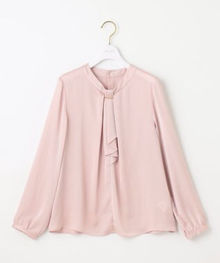 ANY SIS 【洗える】メタルパーツボウタイ ブラウス 長袖 スモーキーピンク