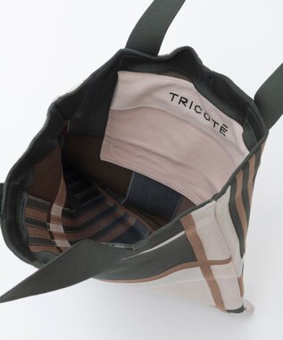 TRICOTE ブロックチェックトートバッグ【軽くて丈夫・A4対応】 48KHAKI