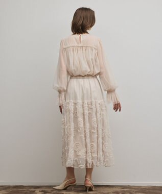 GRACE CONTINENTAL 刺繍チュールスカート キナリ