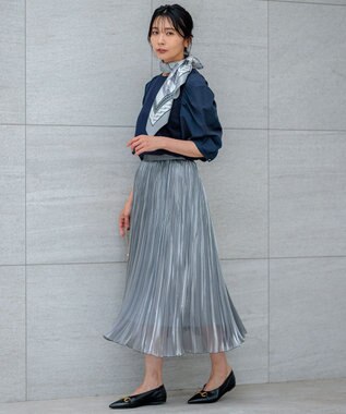 23区 S 【一部店舗限定】コットンポンチコンビジャージー コクーンスリーブ カットソー ネイビー系