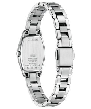 CITIZEN 【数量限定モデル】レッドの文字板が印象的な電池交換不要トノー型ウオッチ シルバー