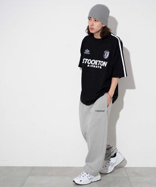 WEGO 【ユニセックス着用ITEM/手洗い可/MLサイズ】ラインゲームロゴT ブラック